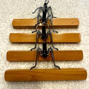 4 Wooden trouser/pants hangers